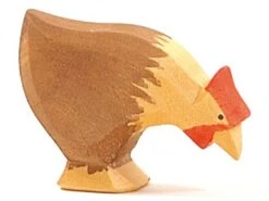 Ostheimer Huhn Braun Pickend Holzfigur