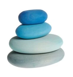 Grimms Bauset Flußkiesel Blau 4tlg