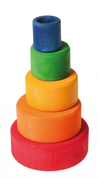 Grimms Schälchensatz Bunt, Außen Rot 5 Holzschalen, Ineinander Passend 4 Grimms Schälchensatz Bunt, Außen Rot 5 Holzschalen, Ineinander Passend – Bild 2