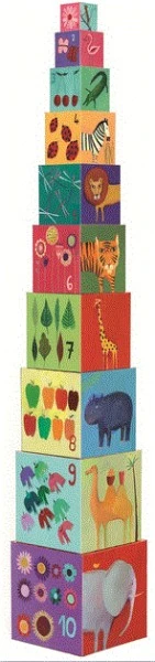 Djeco Stapel Spielzeug 10 Nature And Animal Blocks