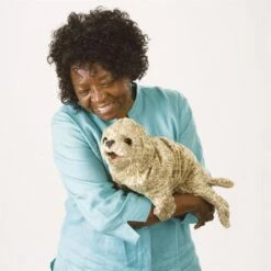 Folkmanis Handpuppe Seerobbenbaby, Silber / Harbour Seal -Djeco Verkäufe 76 2537 c 600x600