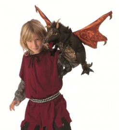 Folkmanis Handpuppe Schwarzer Drache / Black Dragon